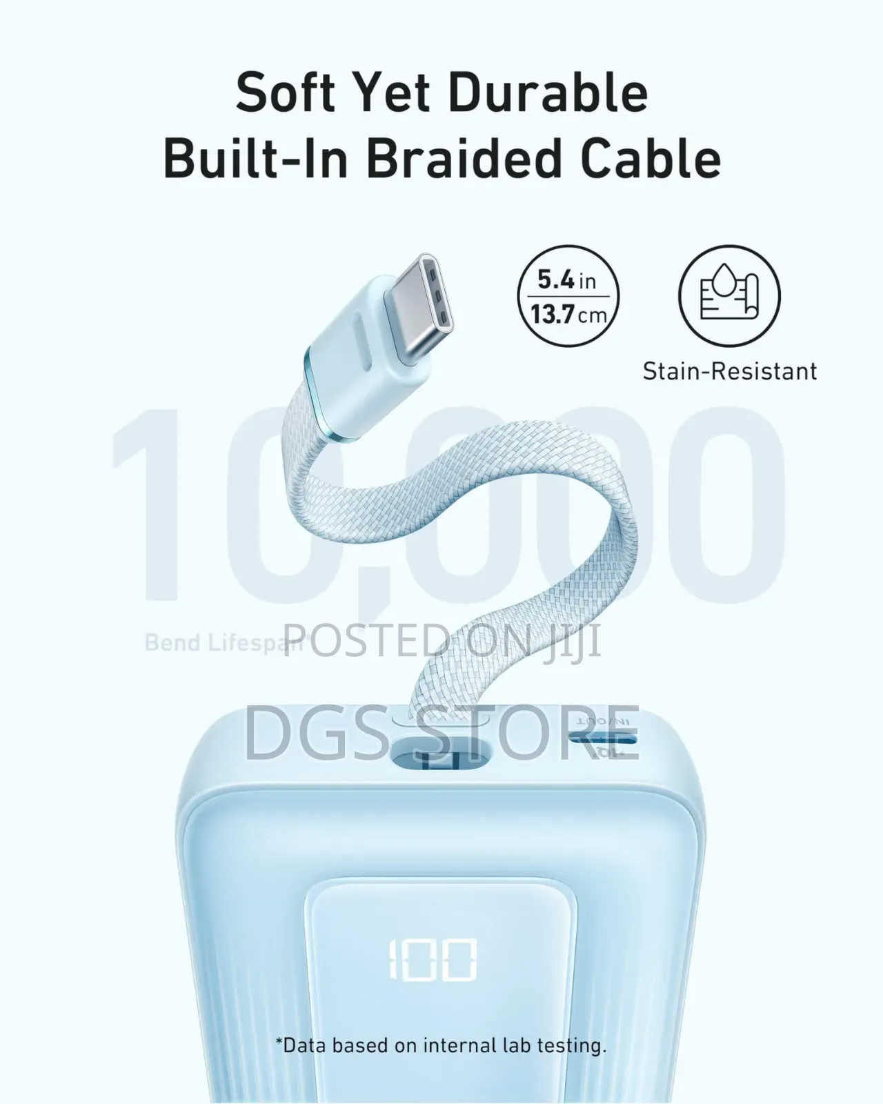 Anker Zolo Power Bank 10,000mah 30w Built-in Usb C Cable