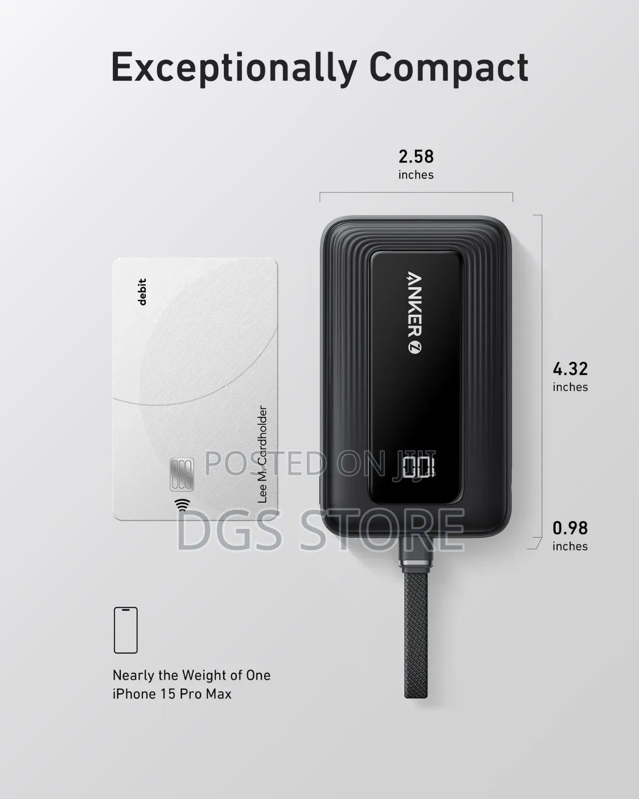 Anker Zolo Power Bank 10,000mah 30w Built-in Usb C Cable