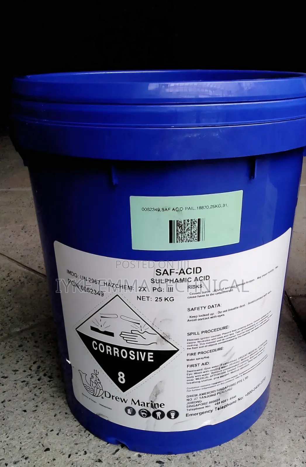 Saf-acid Sulphamic Acid 25kg Pail