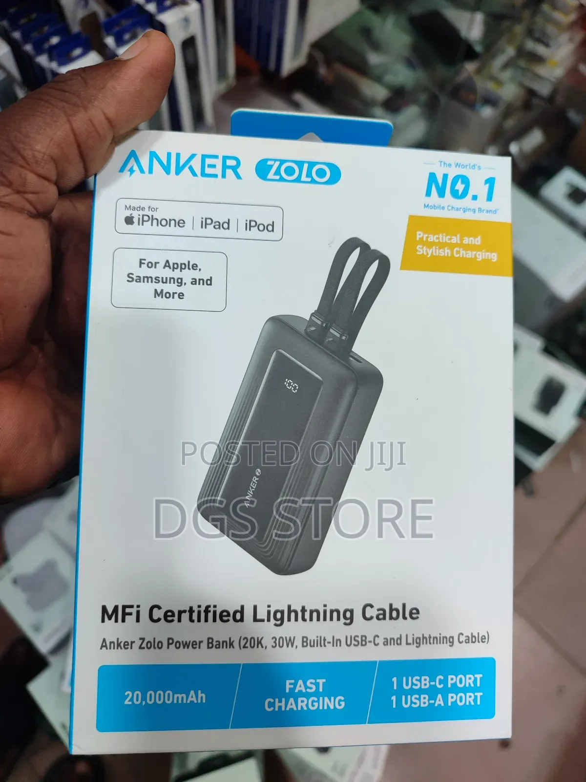Anker Zolo Power Bank 20,000mah 30w Built-Inusbc Lightning