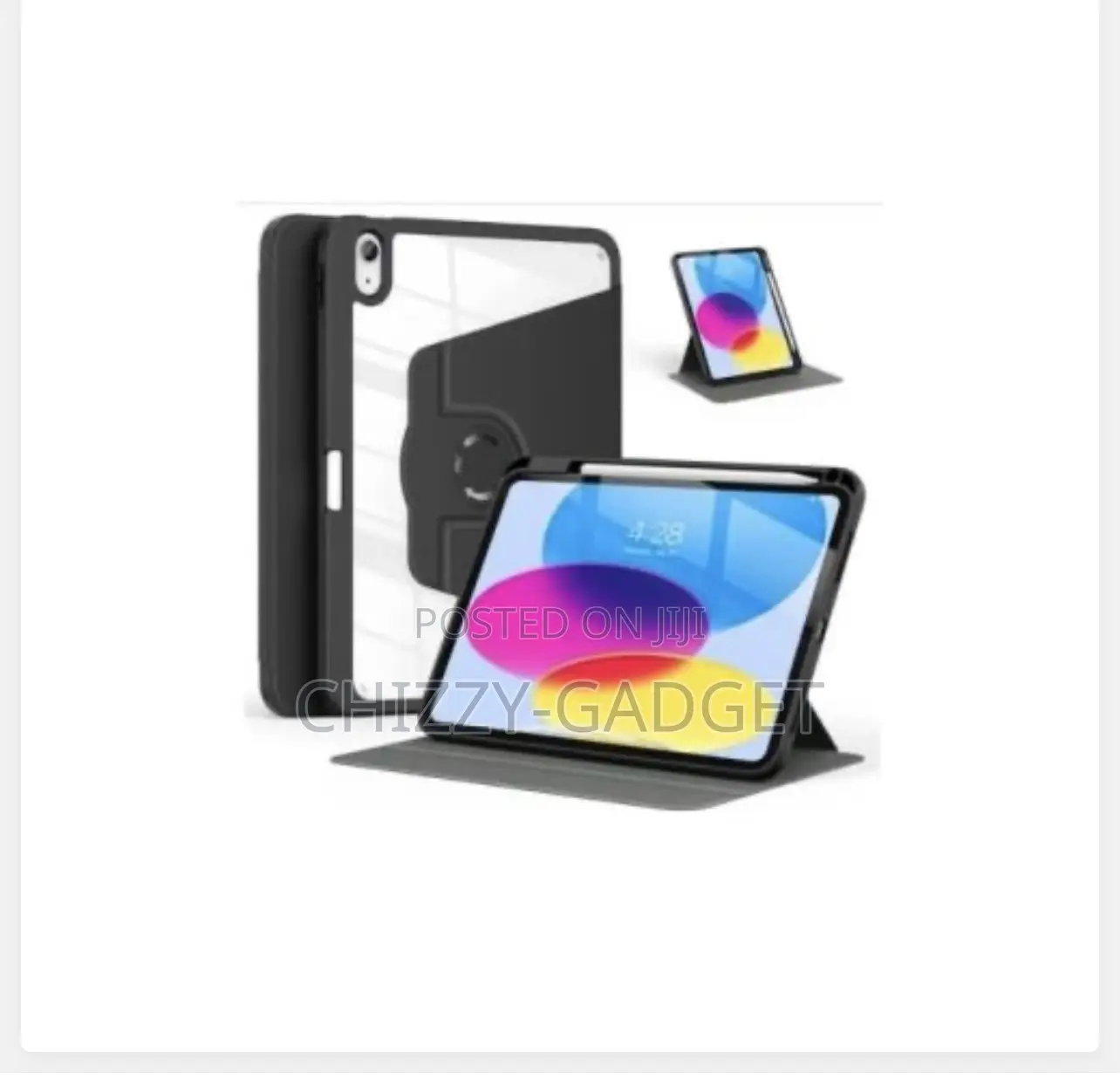 Flip Cover 360°Rotating Transparent Hard Case for iPad 10.9