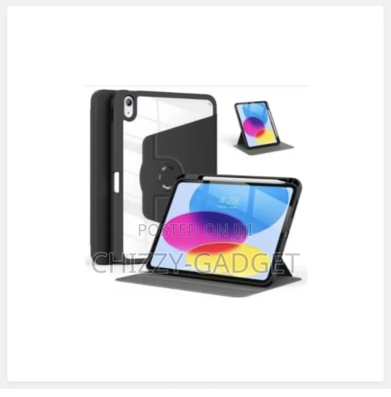 Flip Cover 360°Rotating Transparent Hard Case for iPad 10.9