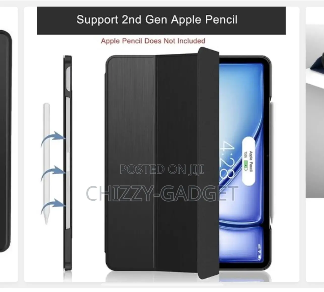 2024 iPad Air 13 Inch Smart Leather Case With Pencil Holder