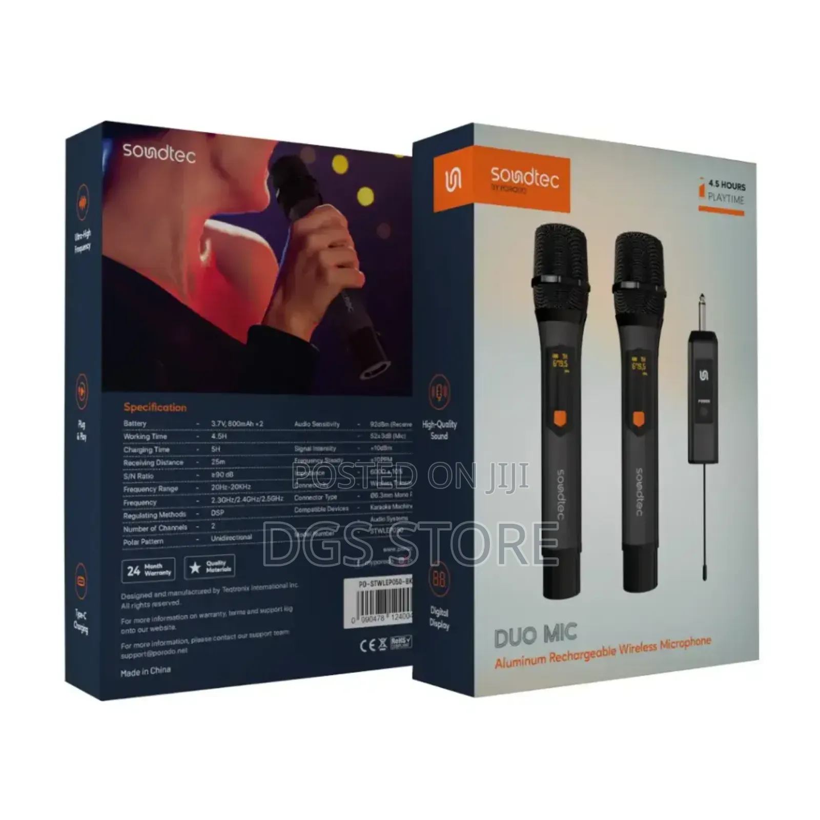 Porodo Soundtec Duo Mic Aluminum Rechargeable Wireless Micro