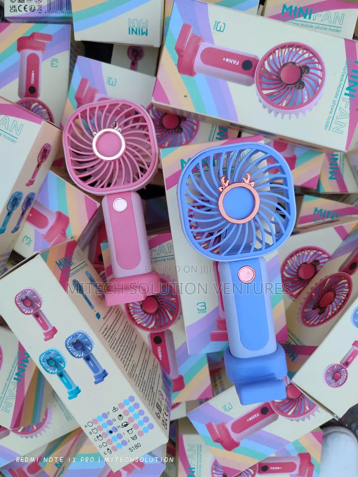 Rechargeable Mini Handheld Fan With Phone Holder