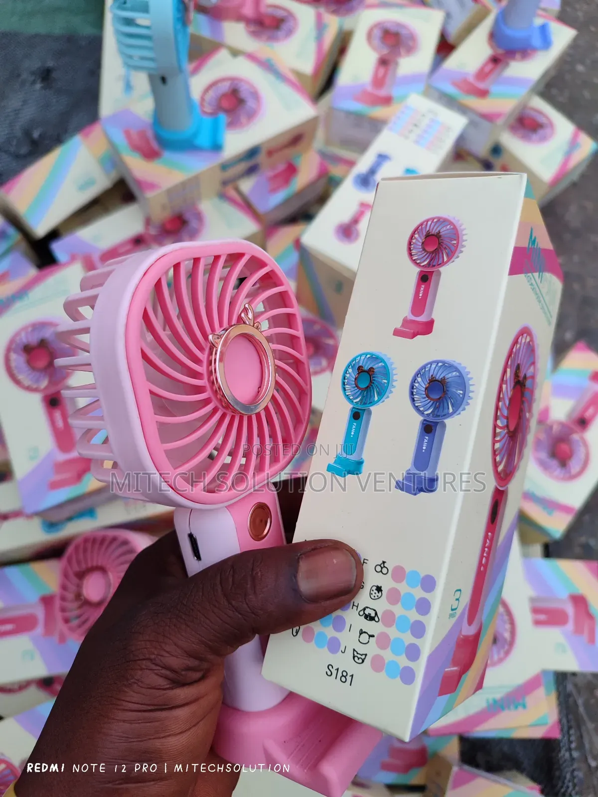 Rechargeable Mini Handheld Fan With Phone Holder