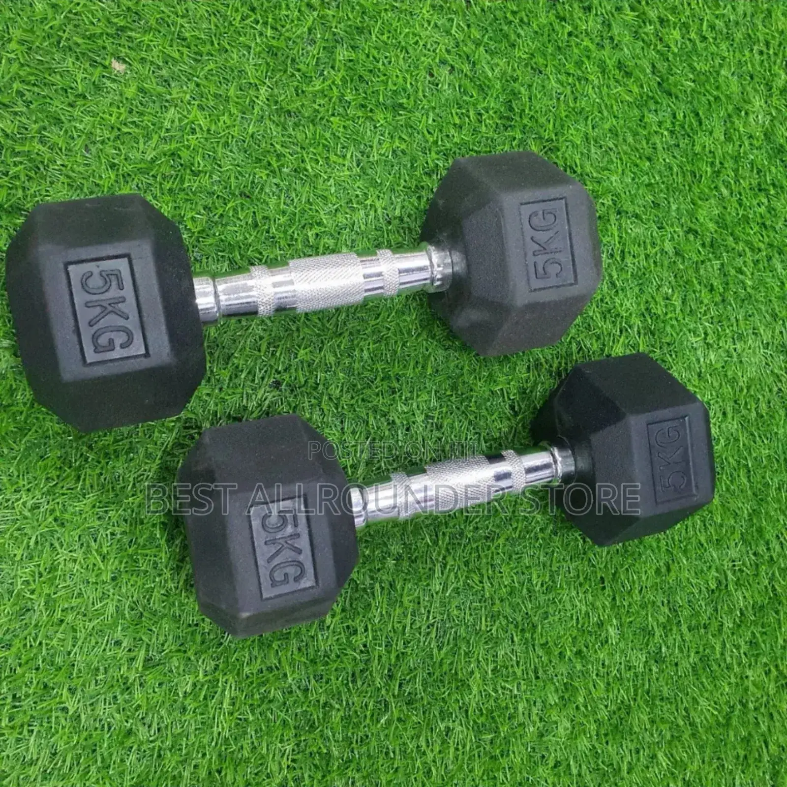 A Pair of 5kg Hexagon Dumbbell
