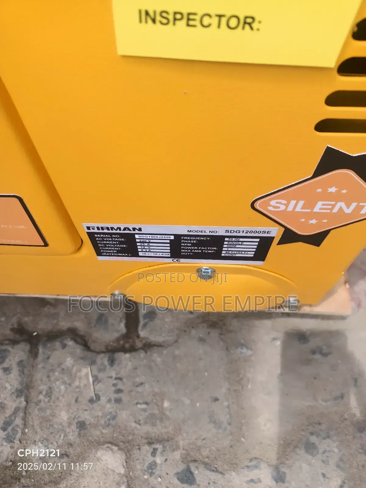 10.0kva of Original Firman Diseal Gen Soundproof % Copper