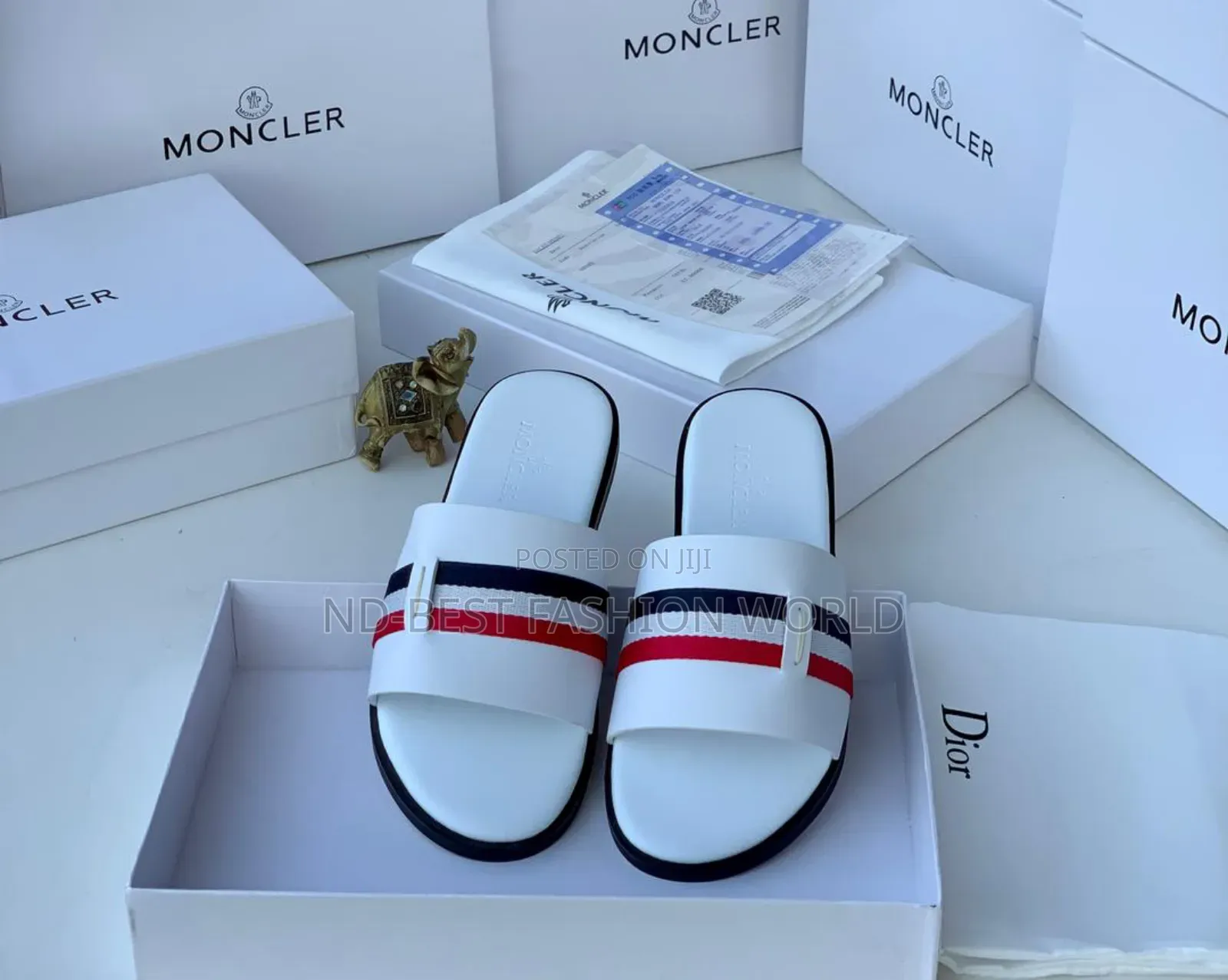 White Leather Slippers