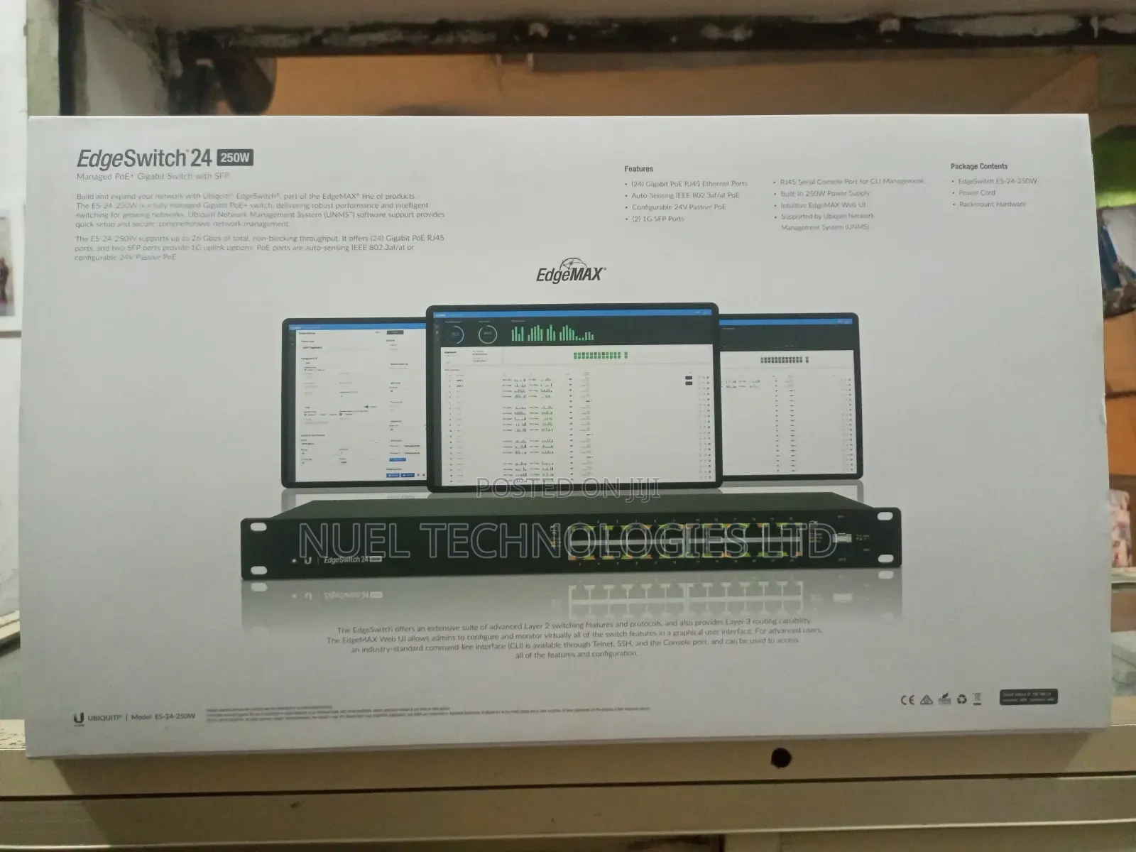 Ubiquiti Edge Switch 24 Port Managed Poe Gigabit 250w