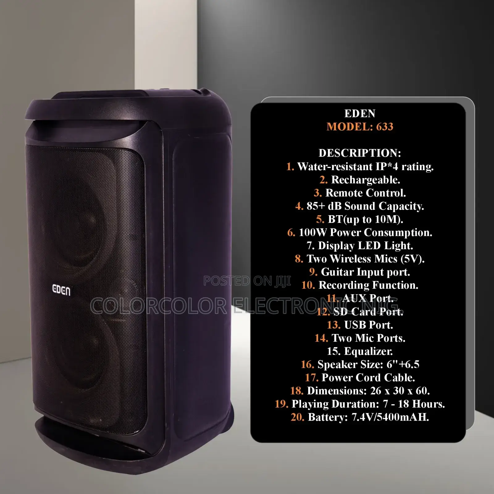 Bluetooth Speaker Eden 633