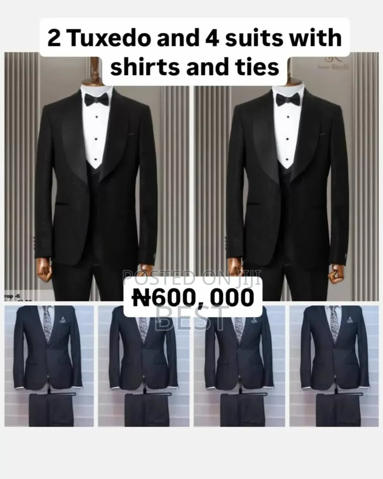 Groom's. Best Man, Tuxedo. Shirt Bow Tie Set 4 G-Men Suits