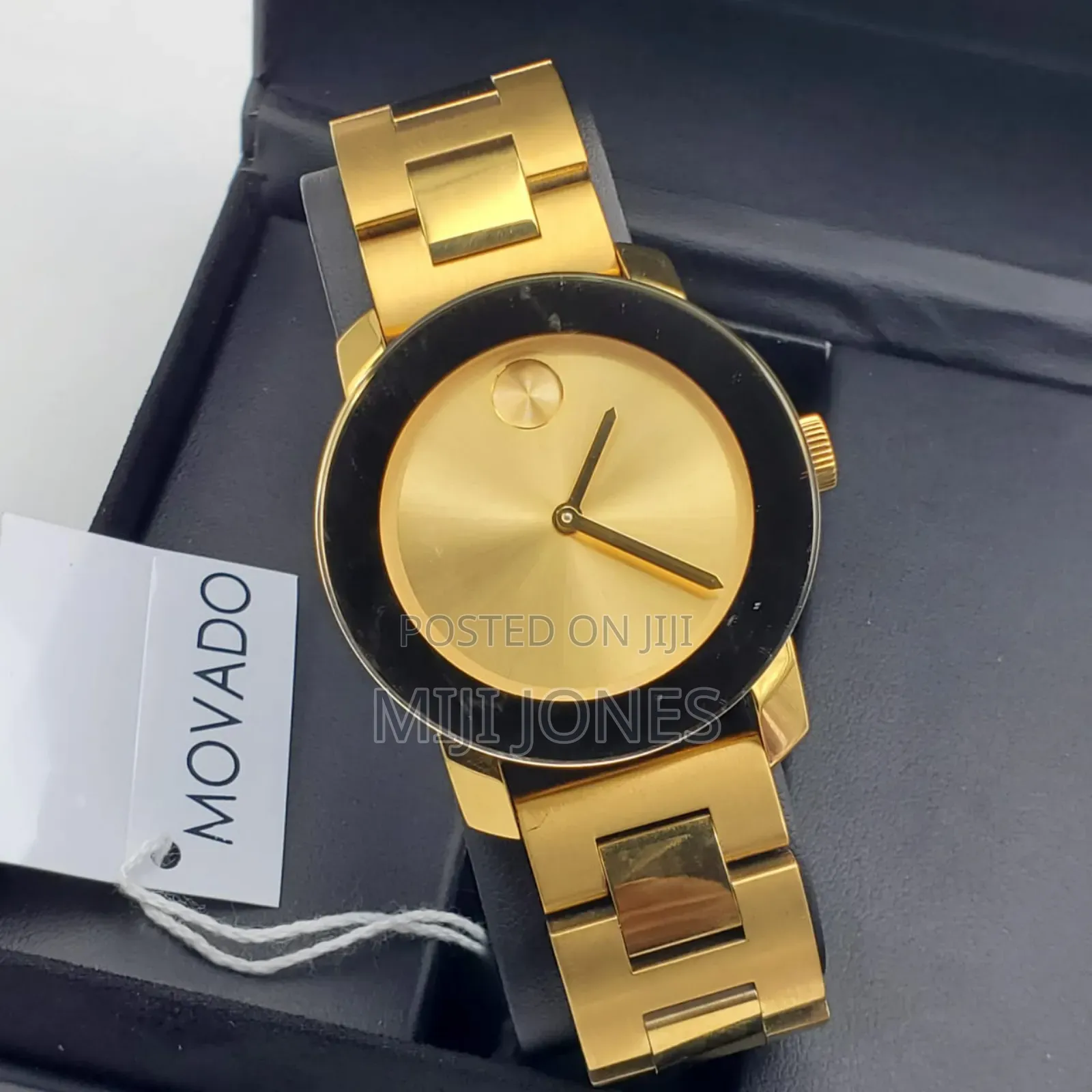 Movado Bold Yellow Gold Dial Yellow Gold Steel Strap Watch