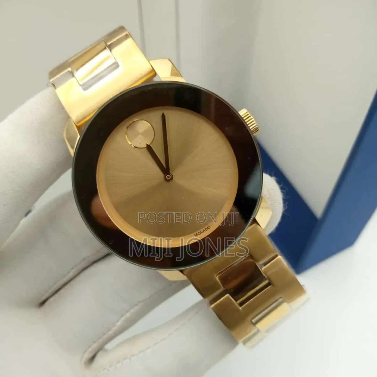 Movado Bold Yellow Gold Dial Yellow Gold Steel Strap Watch