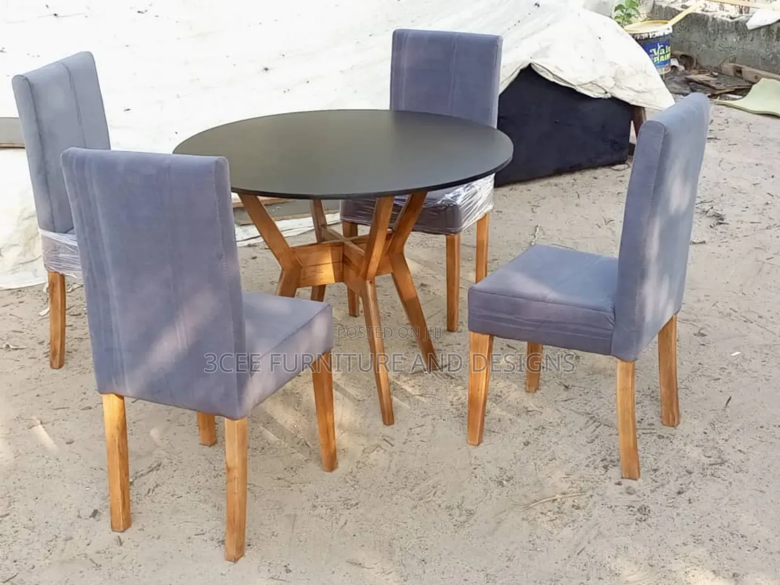 Gray Color Dinning Set for 4