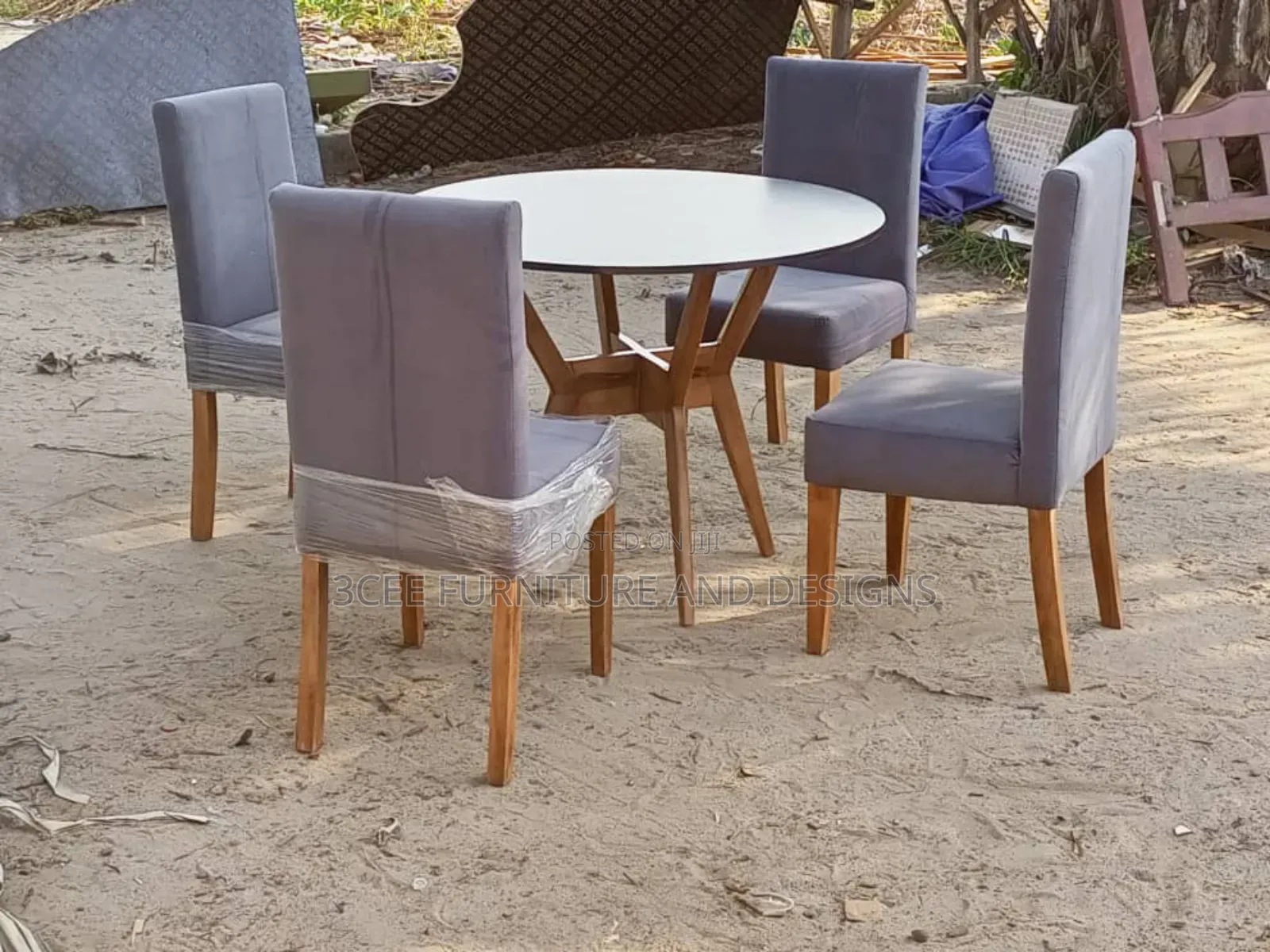 Gray Color Dinning Set for 4