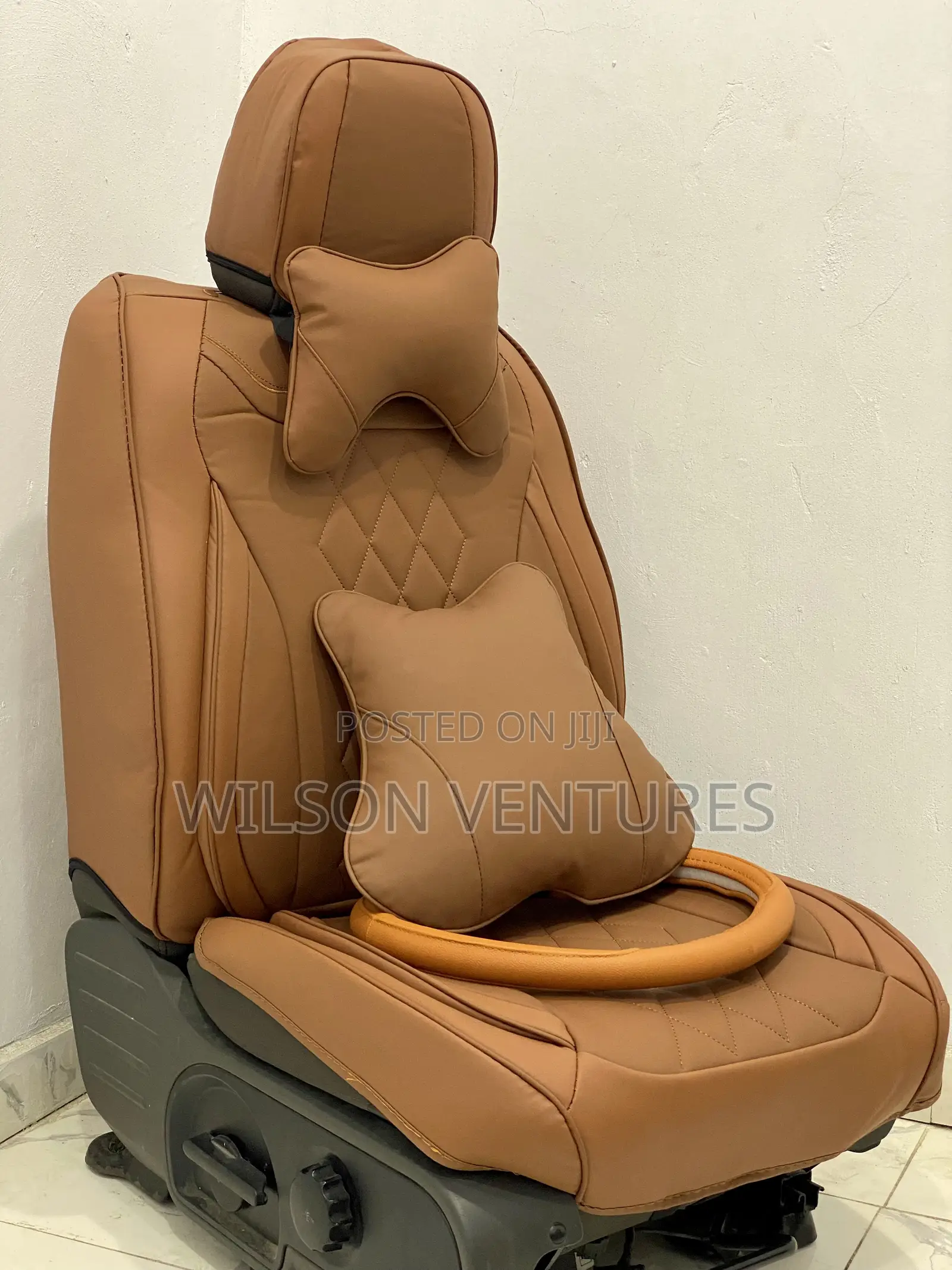 Brown Color Leather Car Seat Cover