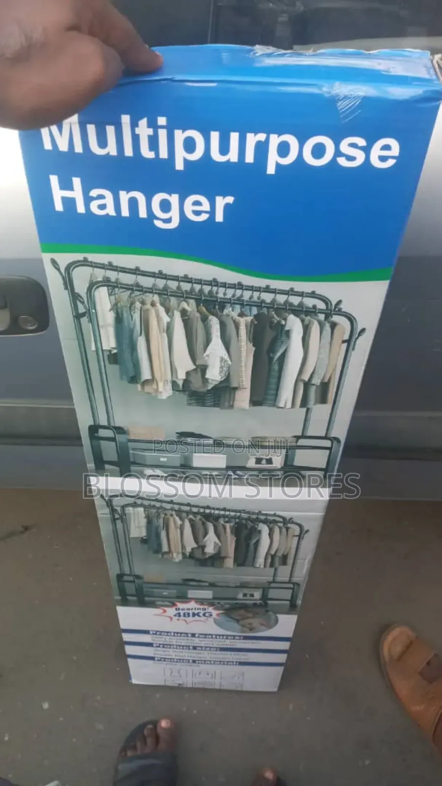 68kg Double Pole Cloth Rack Hanger With Tyre