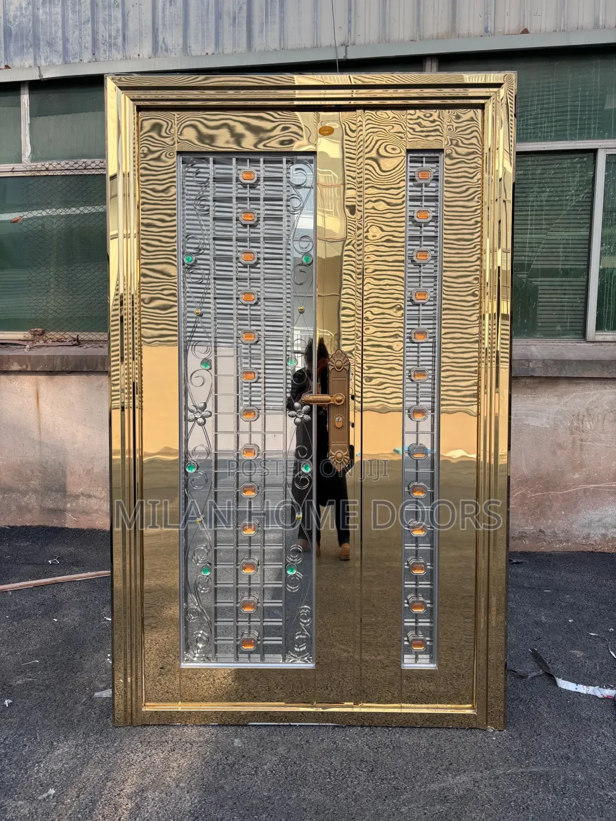 Gold French 4ft by 7ft Ante Room Glass Door