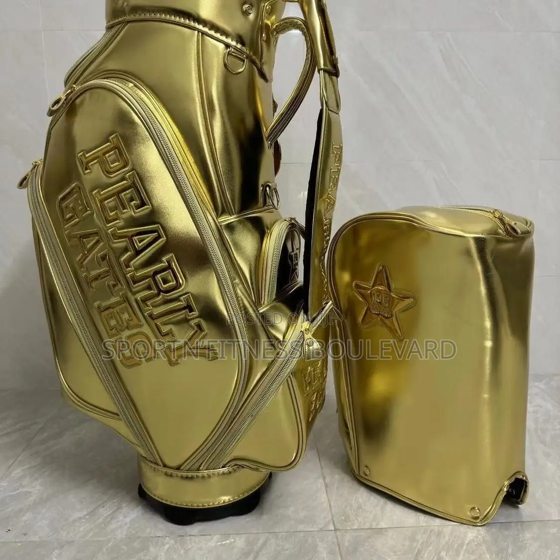 Pearly Gates Gold Leather Golf Bag