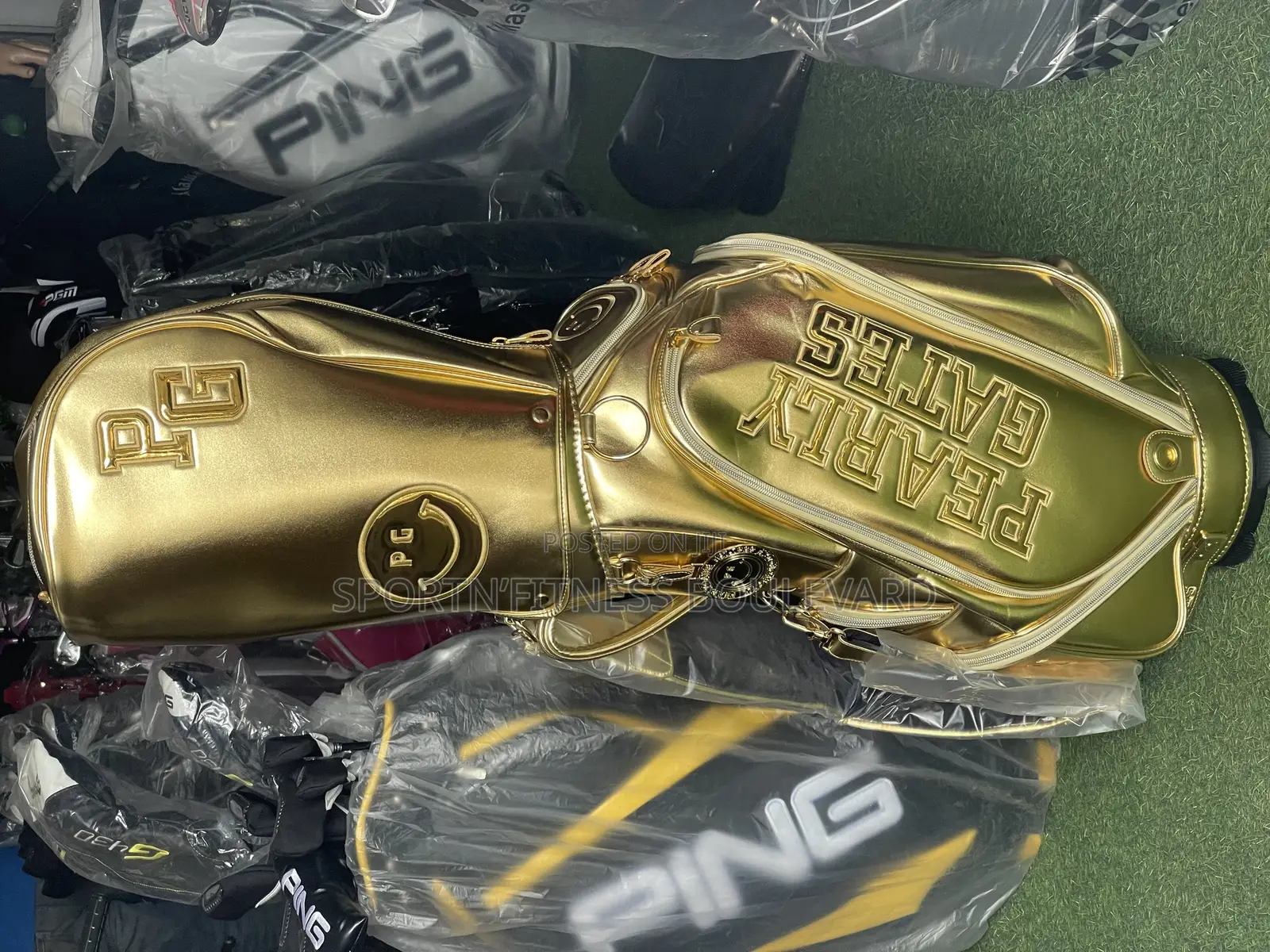 Pearly Gates Gold Leather Golf Bag