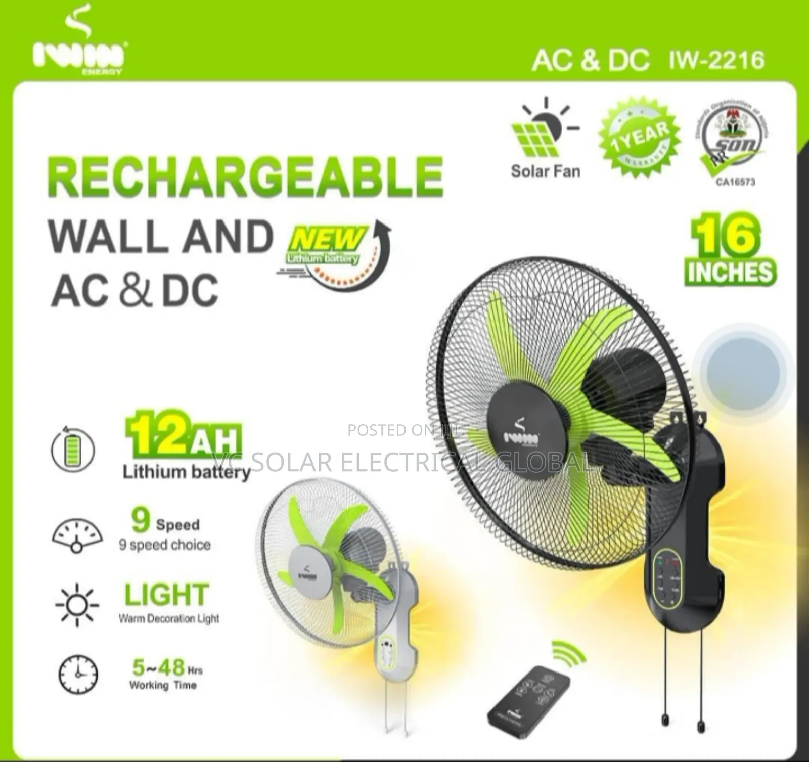 Iwin Solar Fan