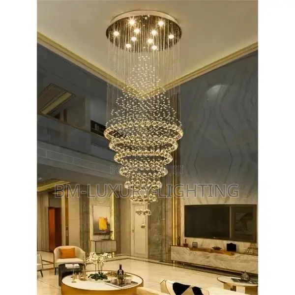  Luxury Crystal Drop Staircase Chandeliers