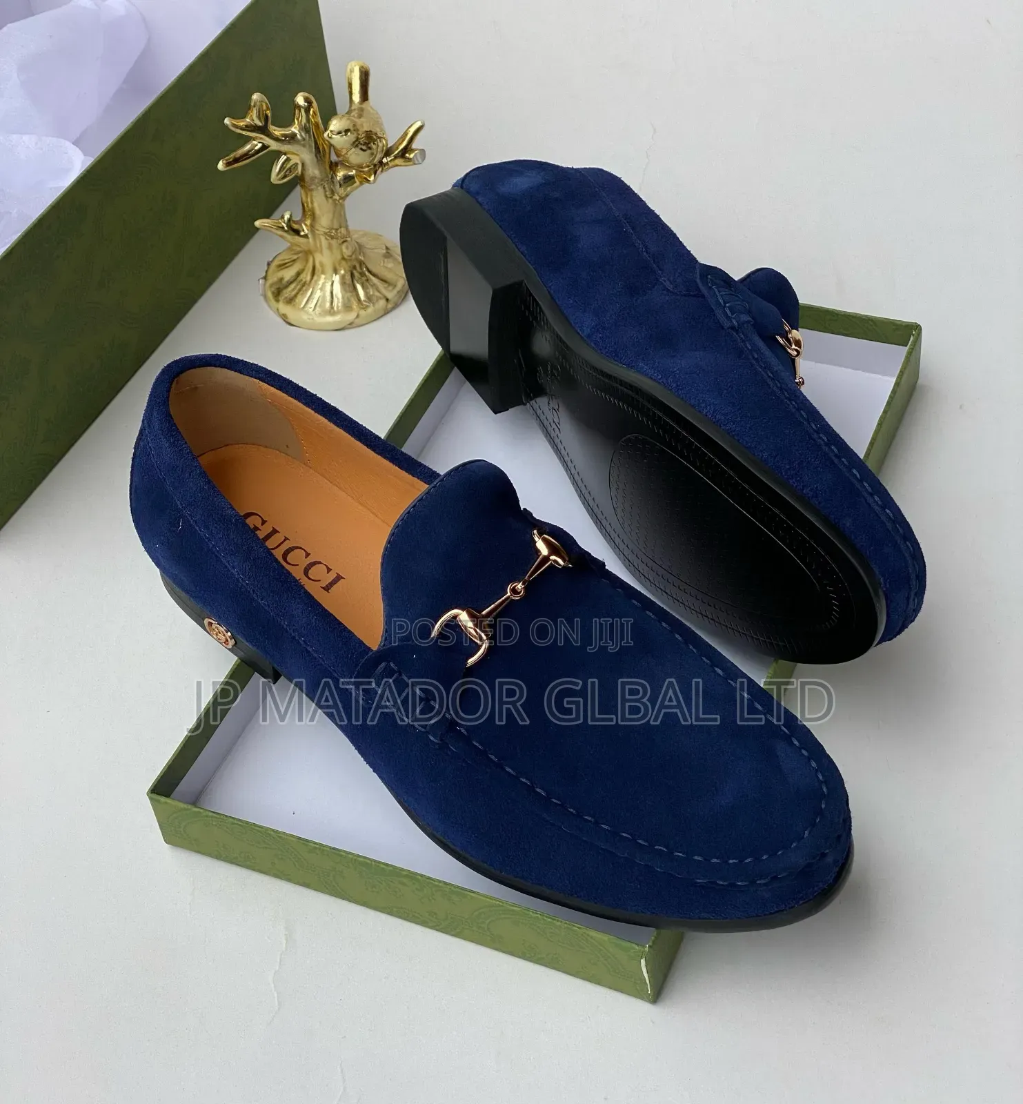 Original Italian Gucci Suede Loafers Shoes 