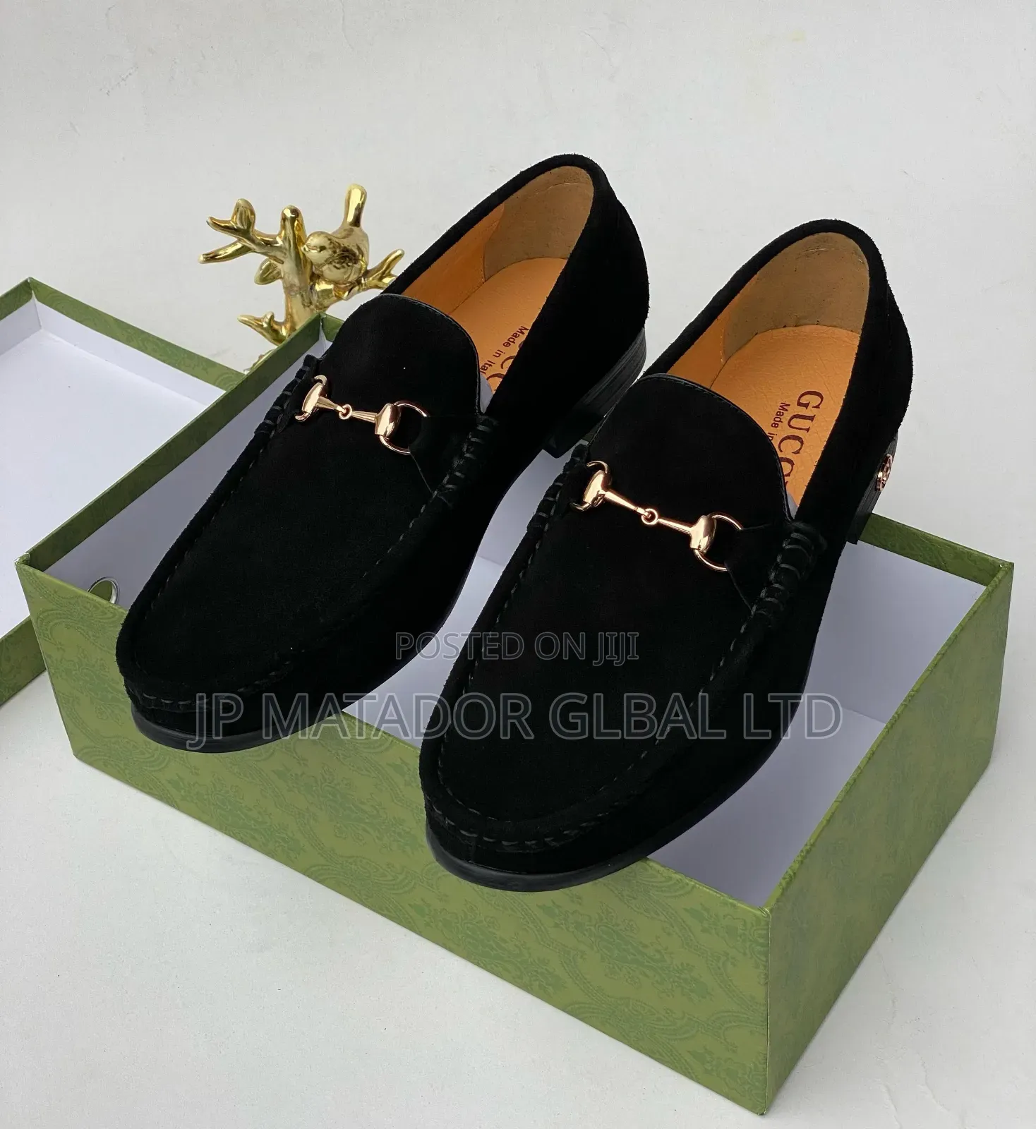 Original Italian Gucci Suede Loafers Shoes 