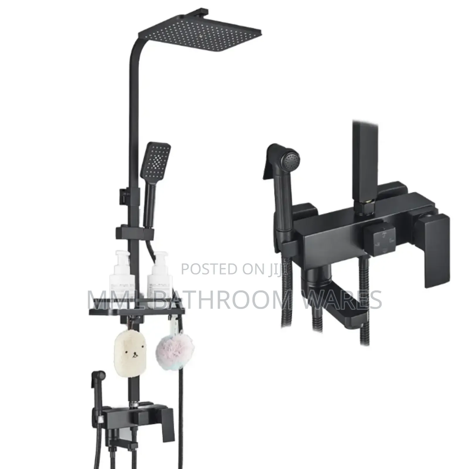 Black Bathroom Shower and Handheld Showers