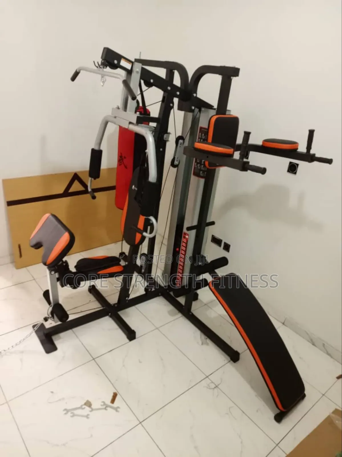 3 Station Multi Gym With Boxing Bag Abdominal 6pack Bench
