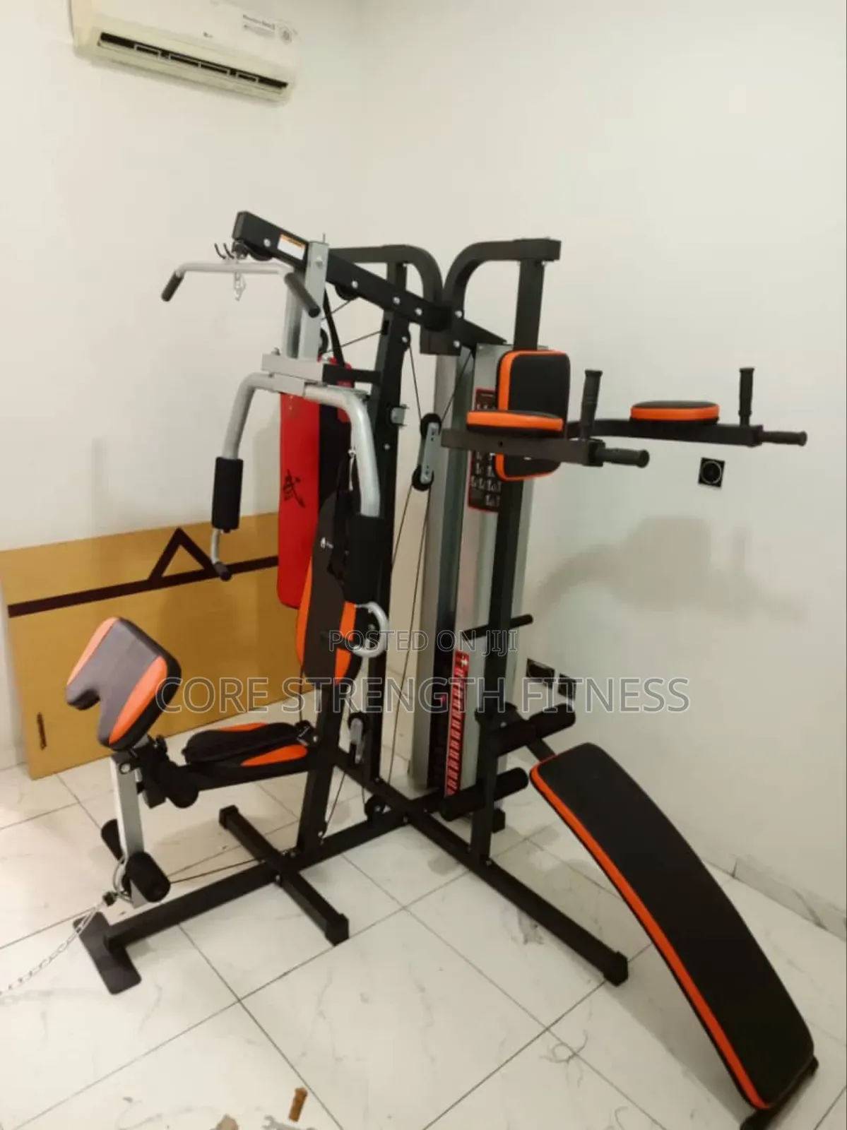3 Station Multi Gym With Boxing Bag Abdominal 6pack Bench