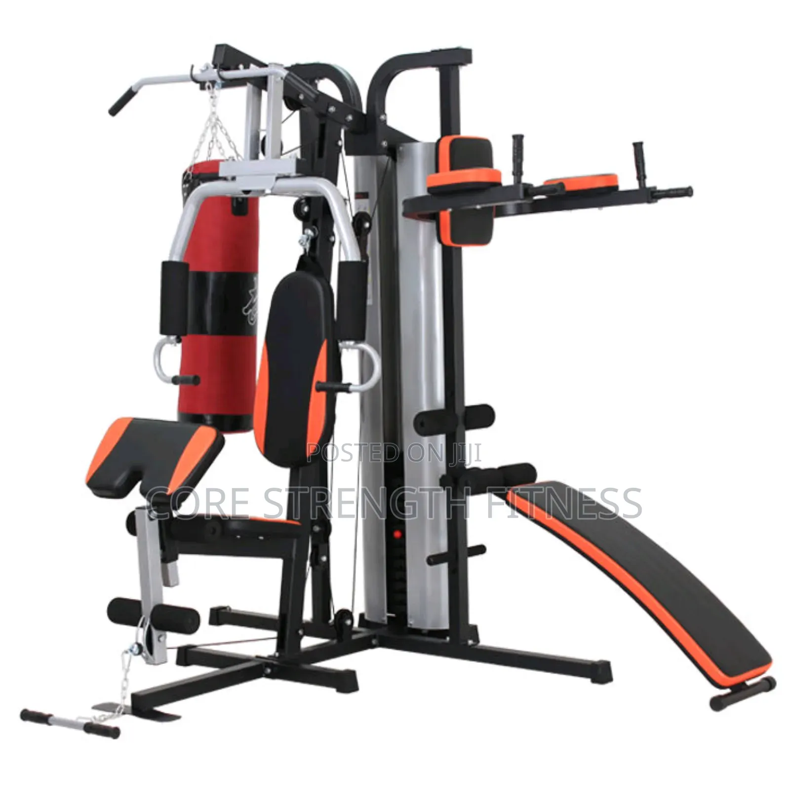 3 Station Multi Gym With Boxing Bag Abdominal 6pack Bench