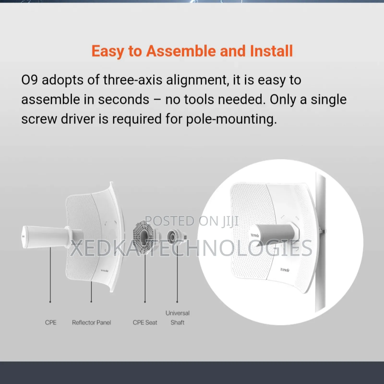 Tenda O9 5ghz 23km+ 11ac 23dbi Gigabit Outdoor Ap Cpe