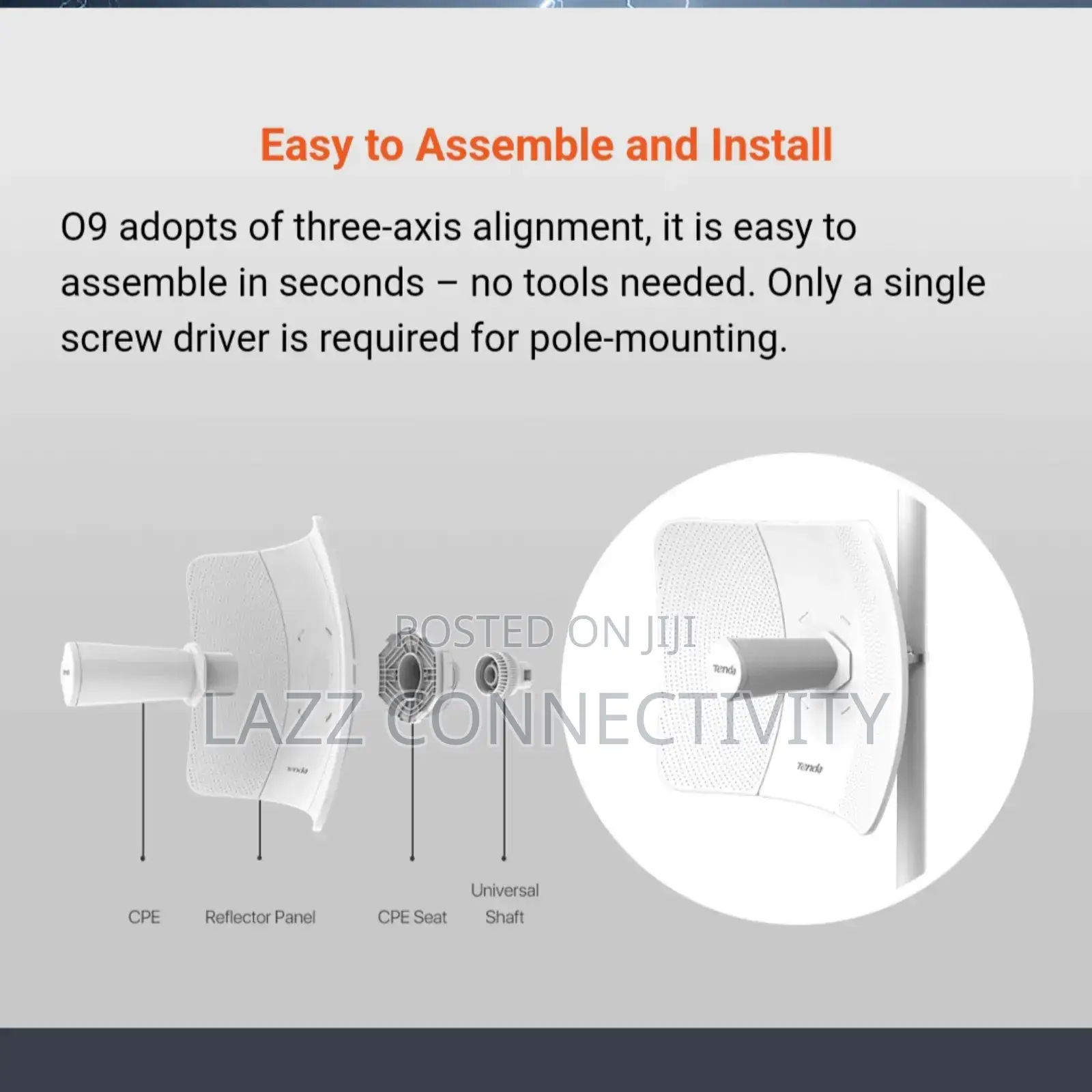 Tenda O9 5ghz 23km+ 11ac 23dbi Gigabit Outdoor Ap Cpe