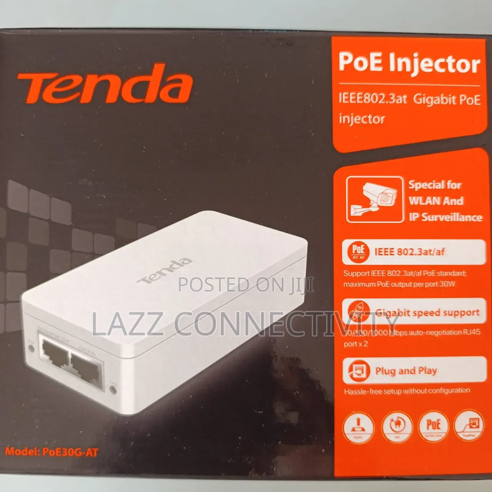 Tend 48v Gigabit Poe Injector 30w Output