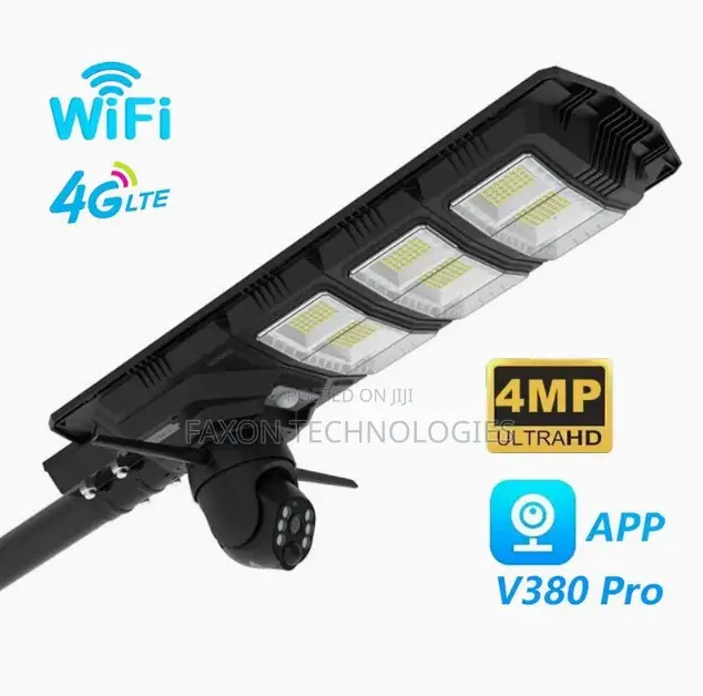 V380pro Integrated Solar Street Light With 4mp PTZ Camera