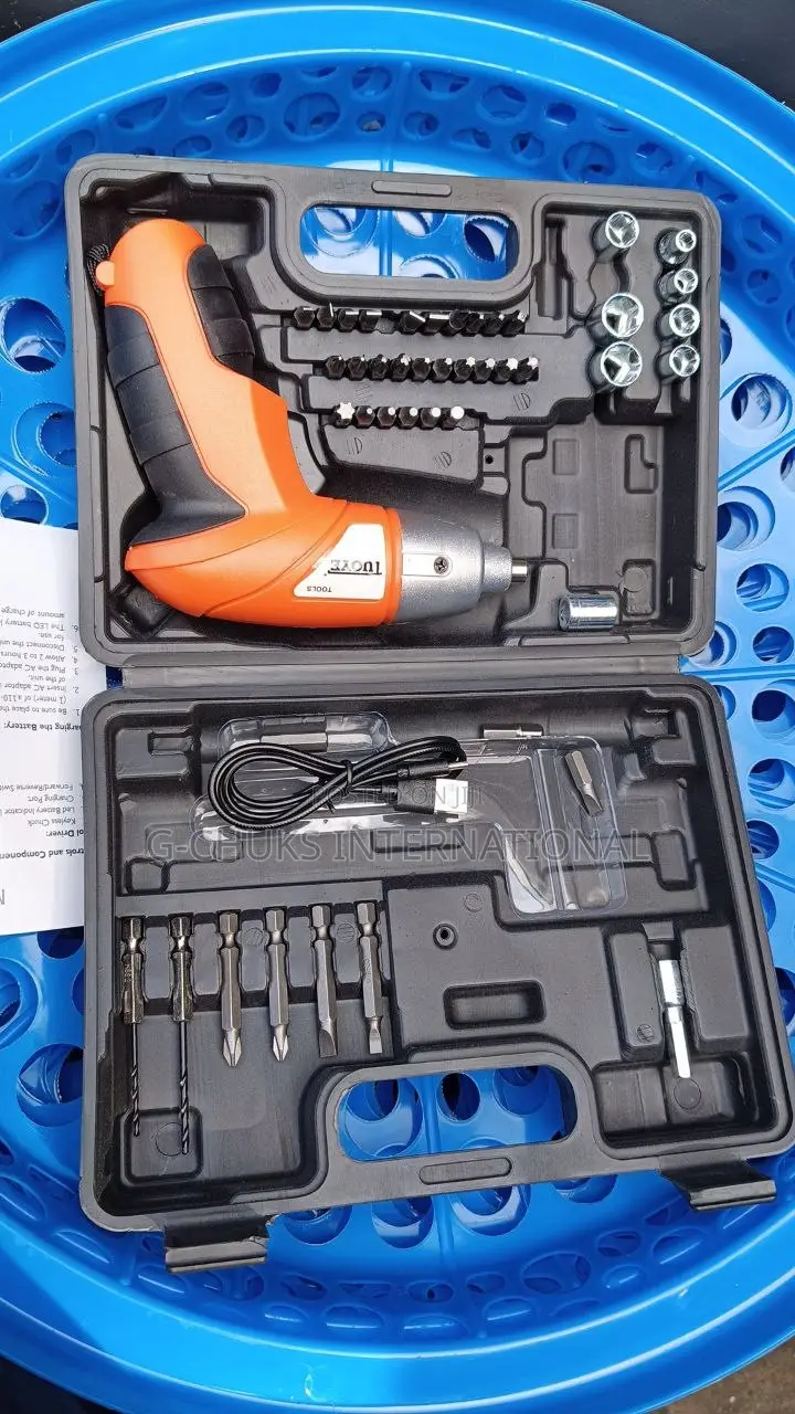 Rechargeable Screwdriver Portable 45pcs Cordless Accessories