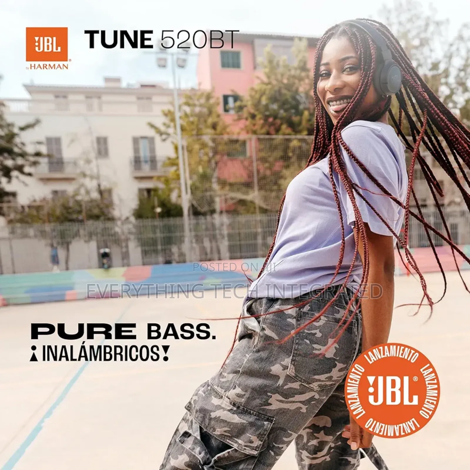 JBL Tune 520bt - Wireless on-Ear Headphones, Open Box