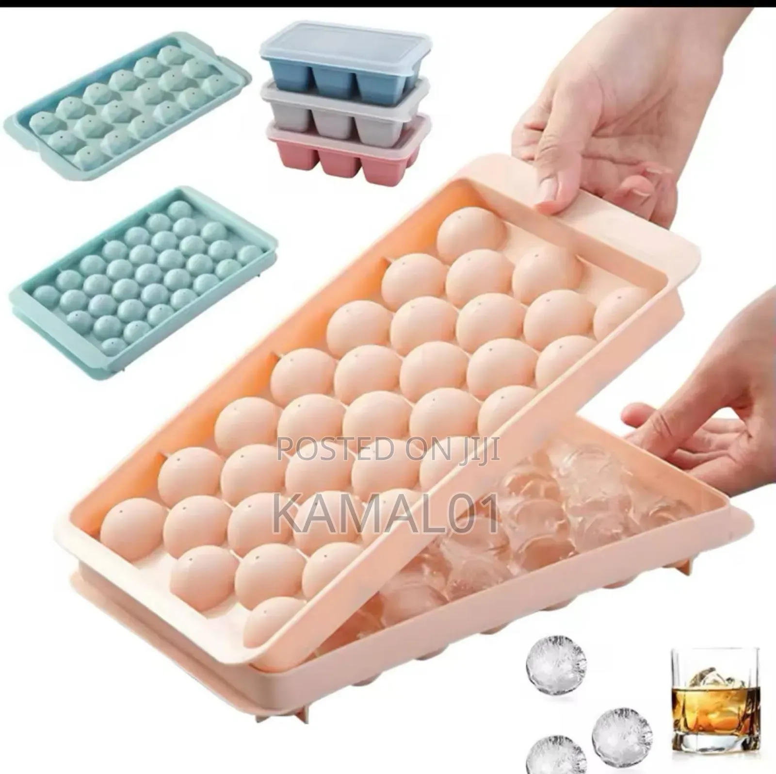 Plastic Round Ice Cube Tray Ball Maker Reusable Flexible