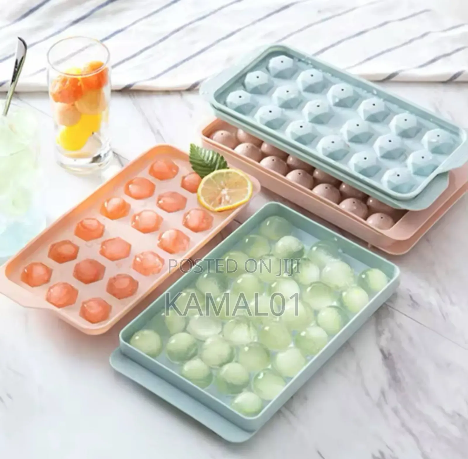 Plastic Round Ice Cube Tray Ball Maker Reusable Flexible
