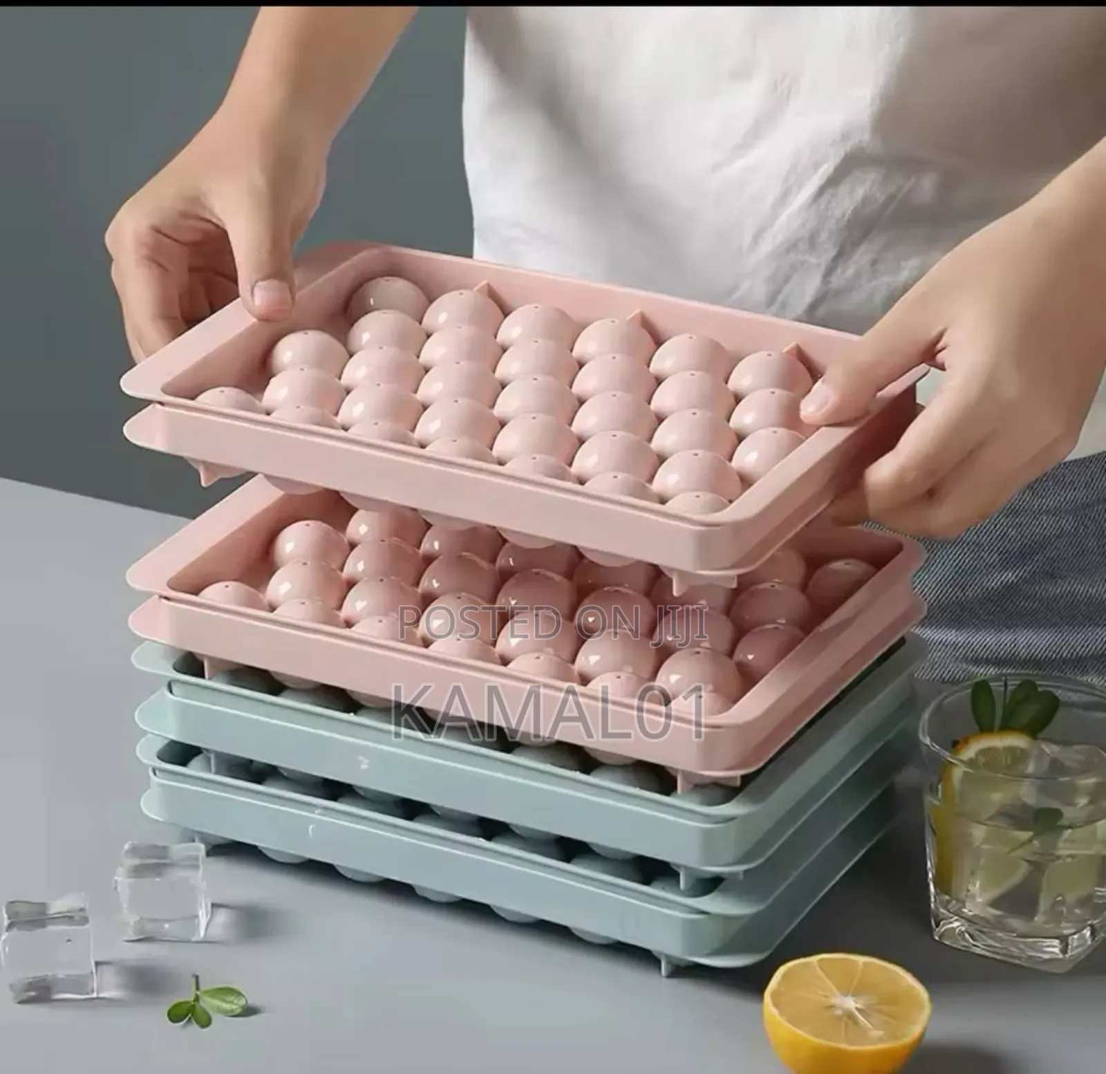 Plastic Round Ice Cube Tray Ball Maker Reusable Flexible