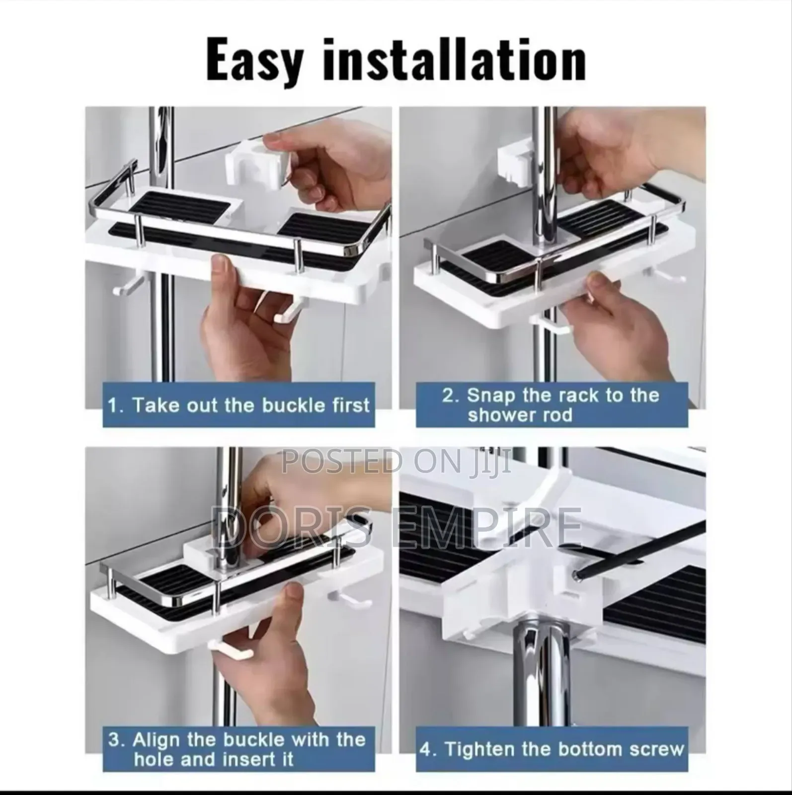 Shower Storage Holder Bathroom Shelf Pole Shelves Shampo