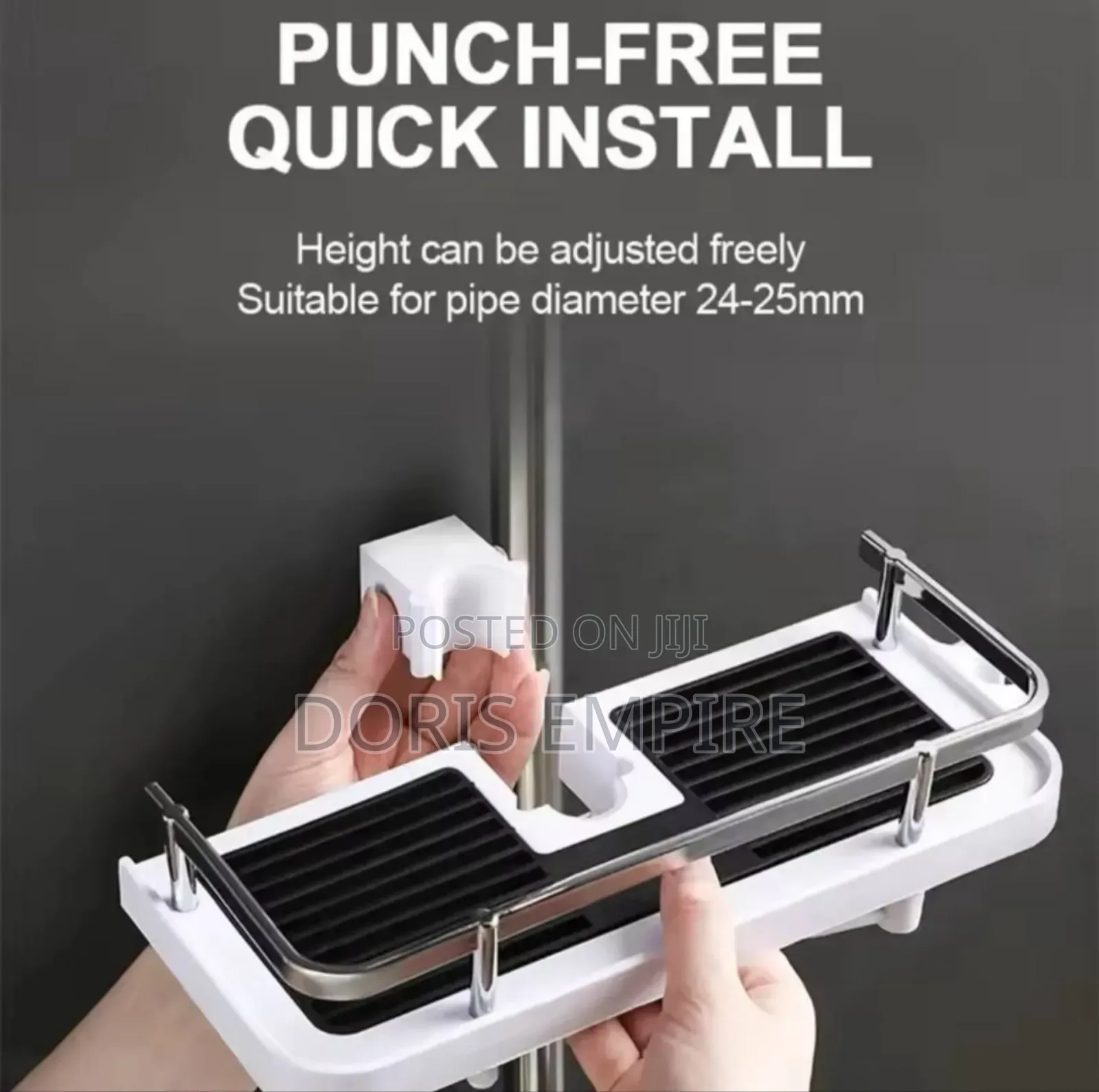 Shower Storage Holder Bathroom Shelf Pole Shelves Shampo