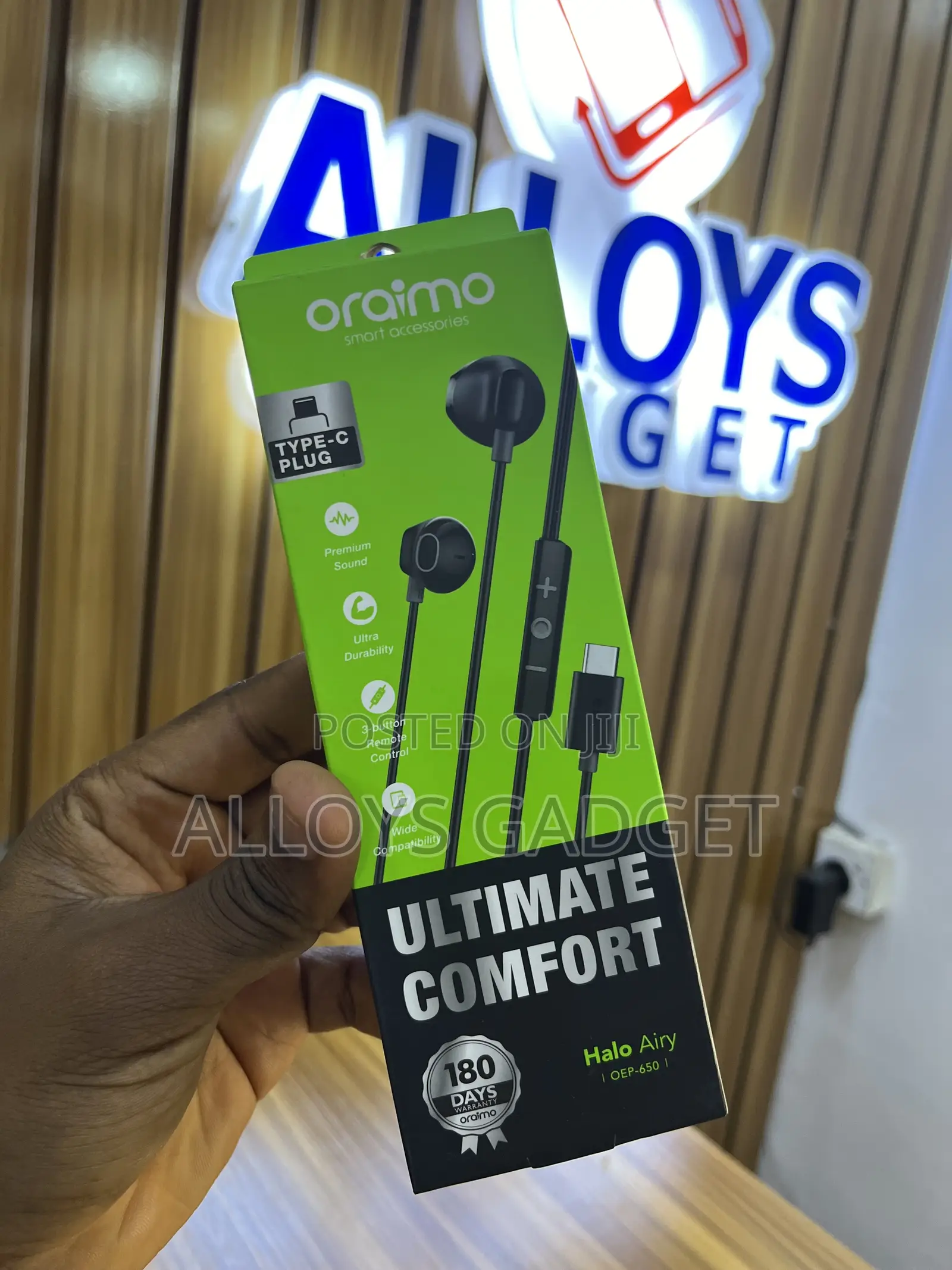 Oraimo Halo Airy Type C Half in-Ear Wired Headphone
