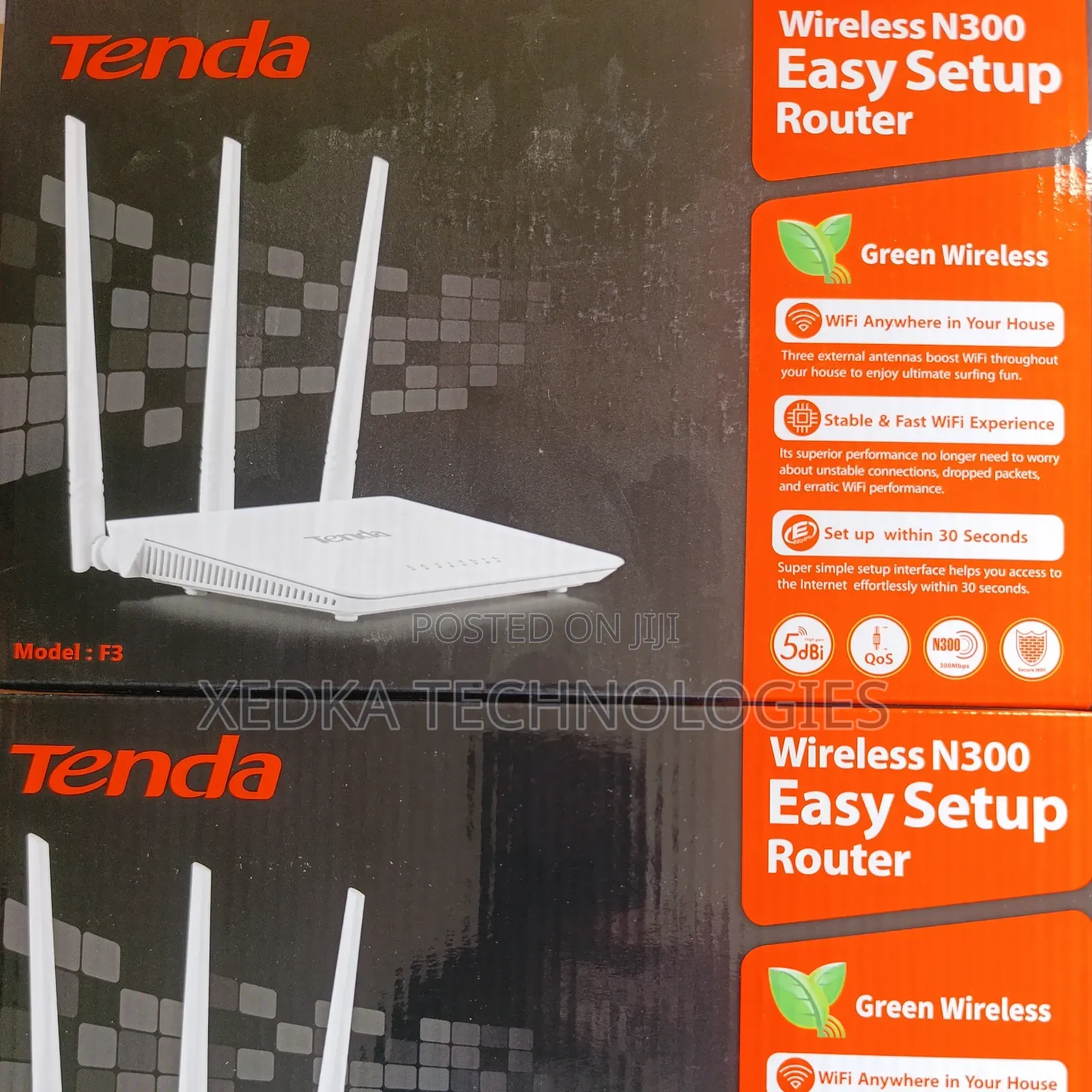 Tenda 300mbps 4 in 1 Wireless Router 3 Antennas
