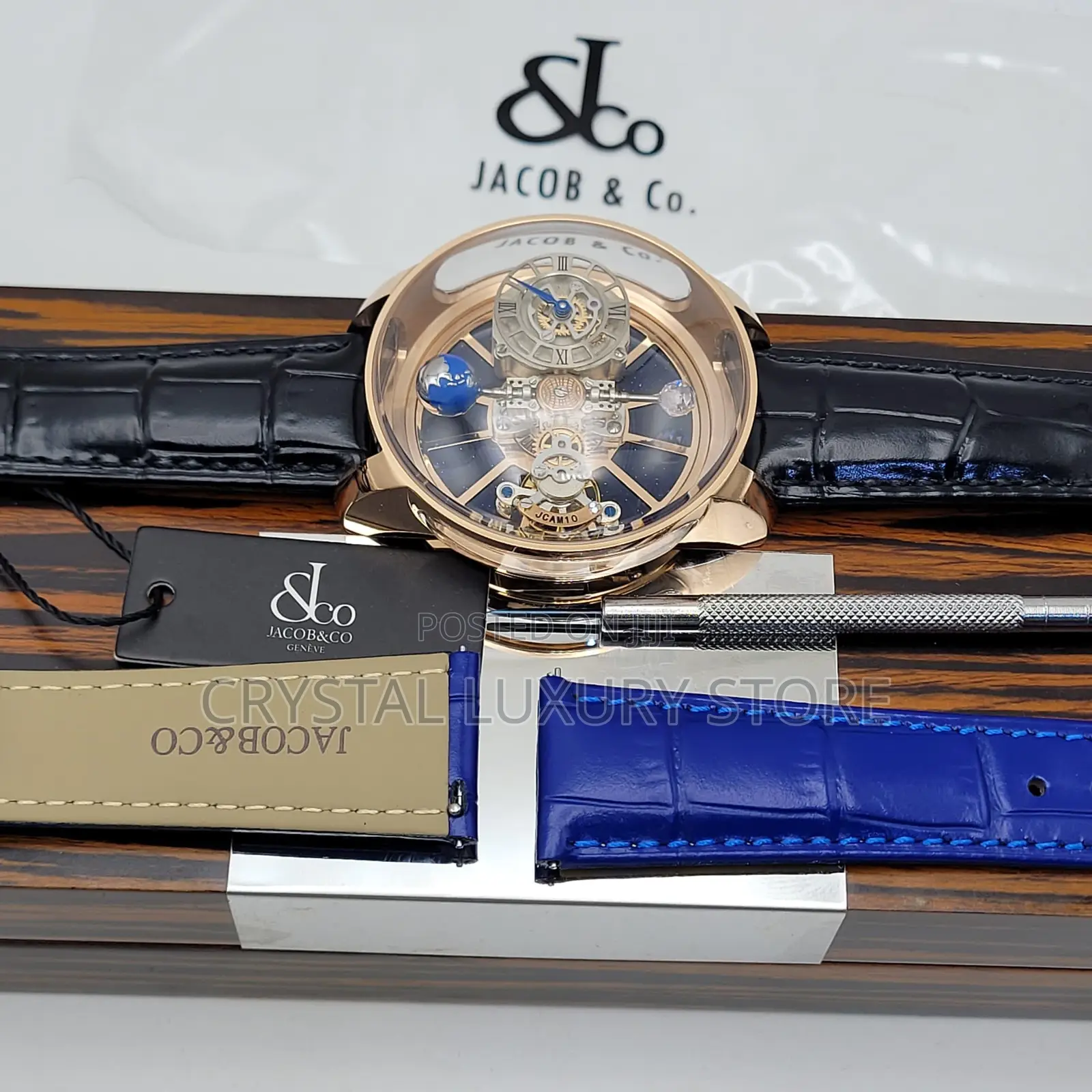Jacob Co Quality Luxury Men Genuine Leather Wristwatch