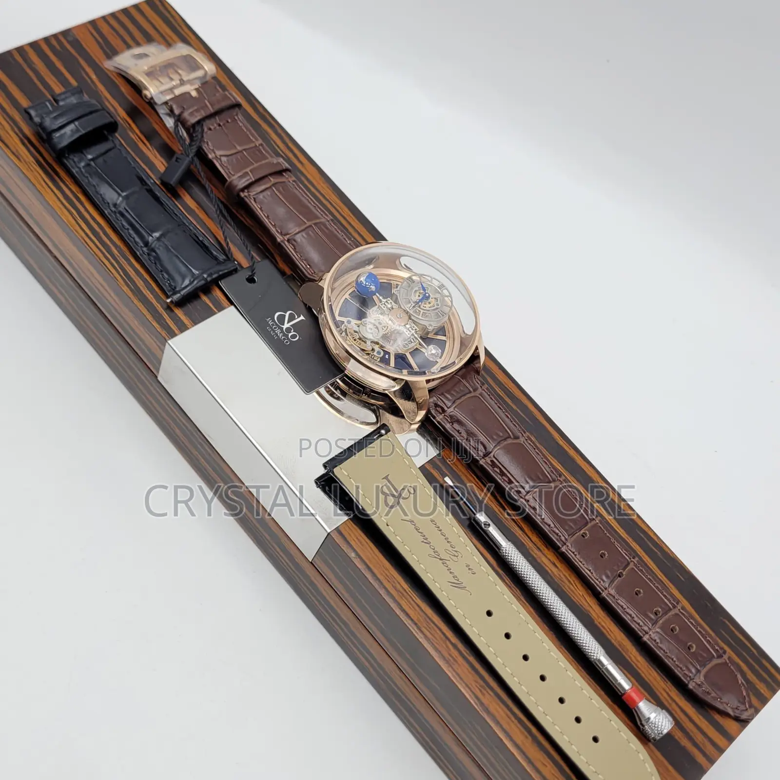 Jacob Co Quality Luxury Men Genuine Leather Wristwatch