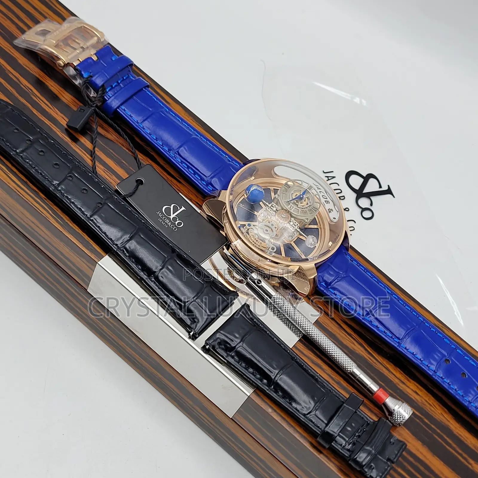 Jacob Co Quality Luxury Men Genuine Leather Wristwatch