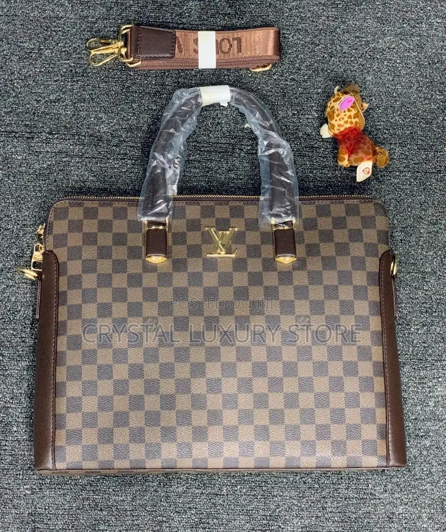 Louis Vuitton Quality Luxury Men Genuine Leather Laptop Bag